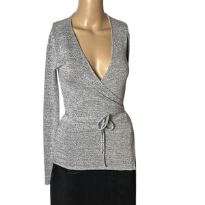 Wilfred Free Katsia wrap sweater ,jersey knit,soft,grey ,neutral, like new!
